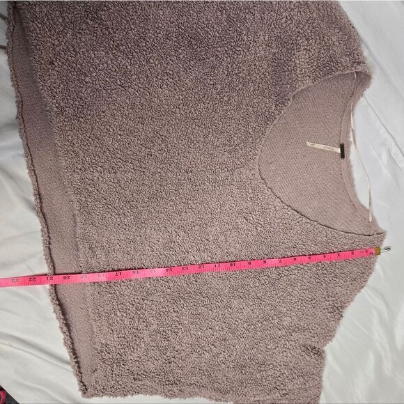 FREE PEOPLE popcorn pullover v-neck boxy cropped oversized‎ sweater M - Picture 9 of 10